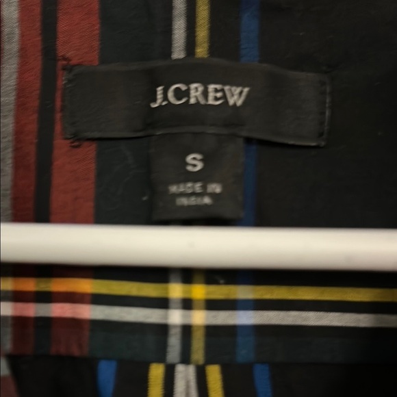 J. Crew Blue and Red V-Neck Bib Collar Blouse - Picture 2 of 5